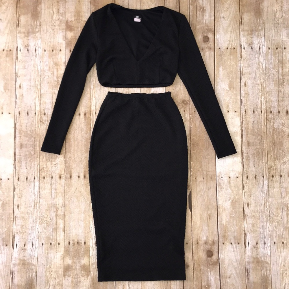 VaVa Voom Black Two Piece Dress Set